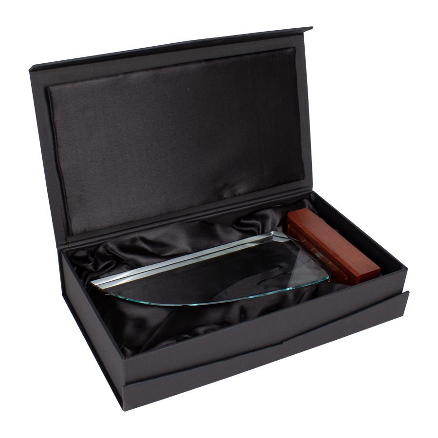 Trofeo Galvano de Madera y Cristal 