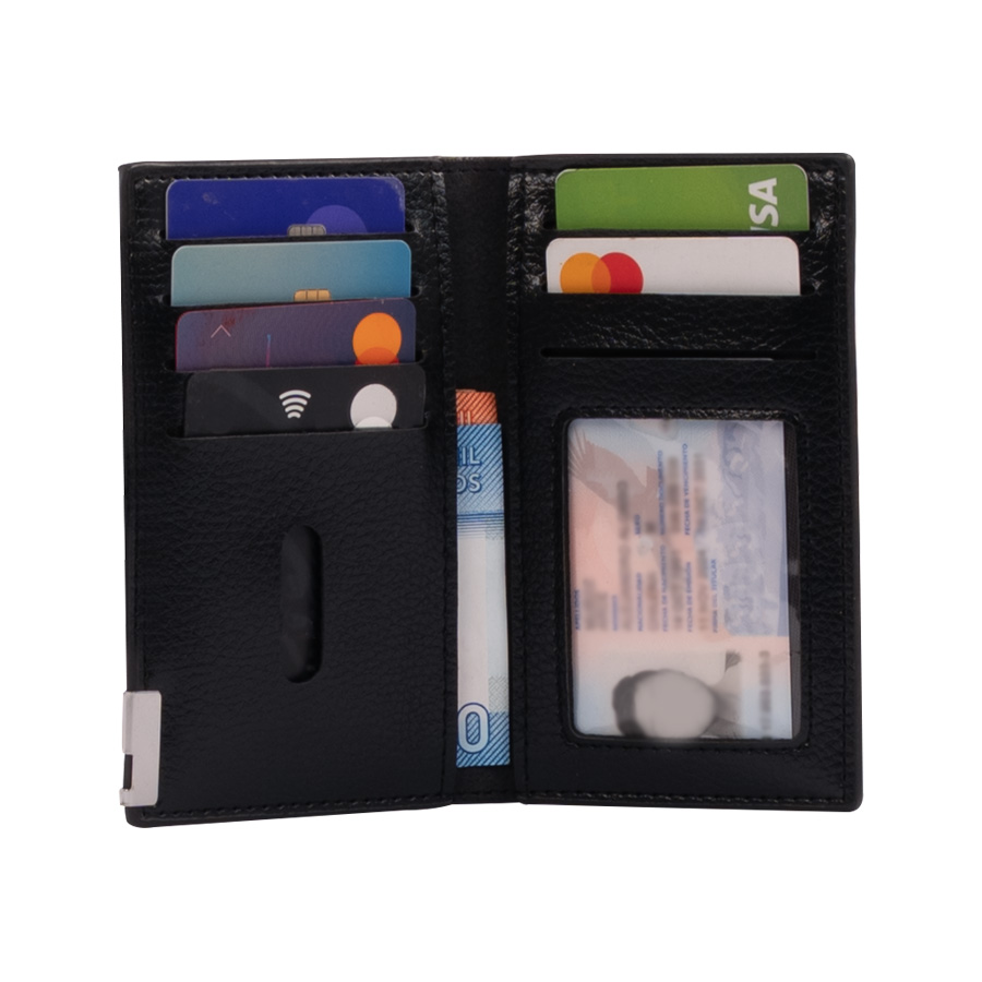 Porta-Tarjetas vertical de Eco-Cuero 