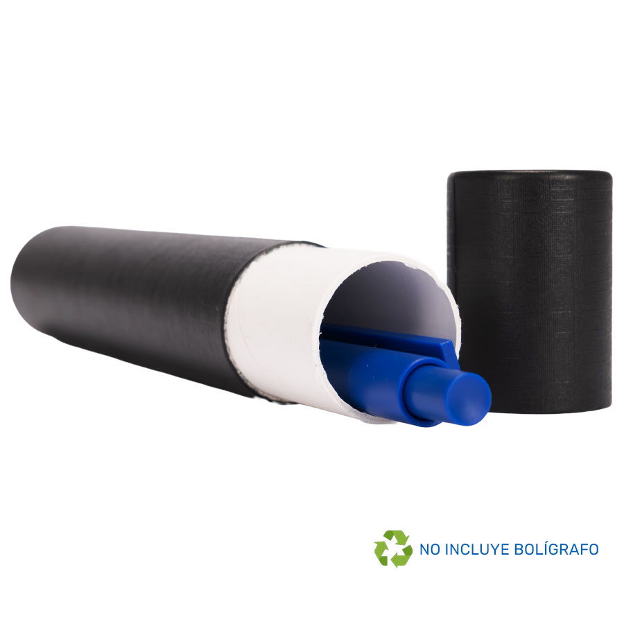 Tubo Porta-Lápiz o Bolígrafo, en cartón forrado negro.