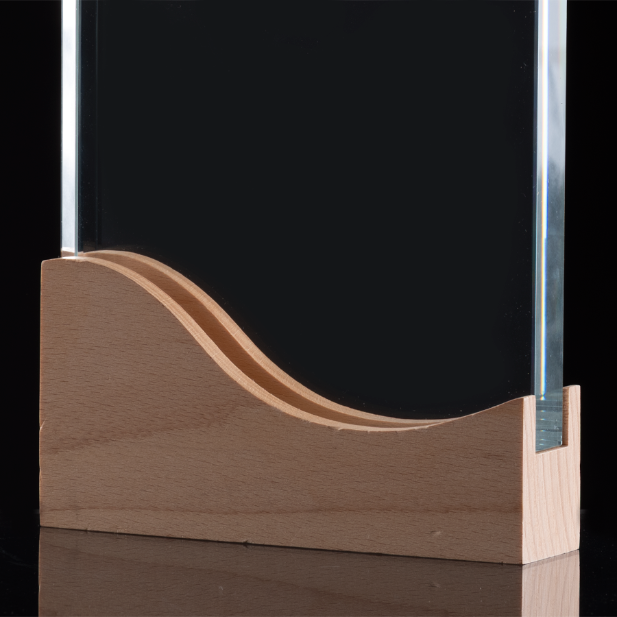 Trofeo Galvano de Madera y Cristal 