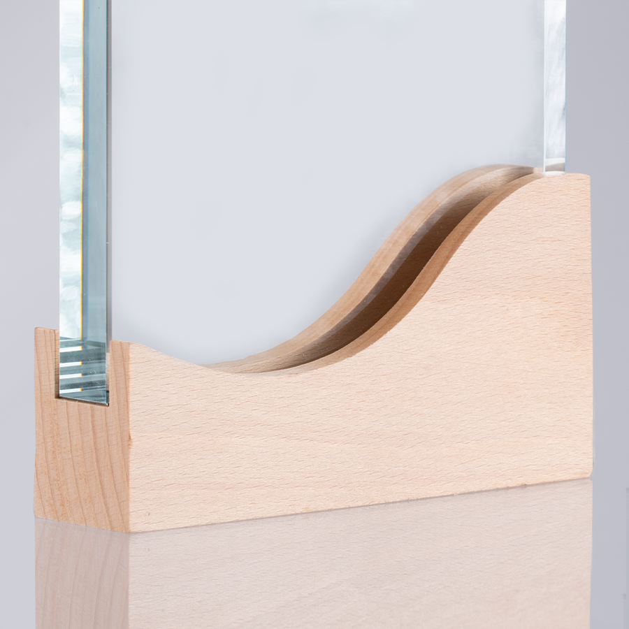 Trofeo Galvano de Madera y Cristal 