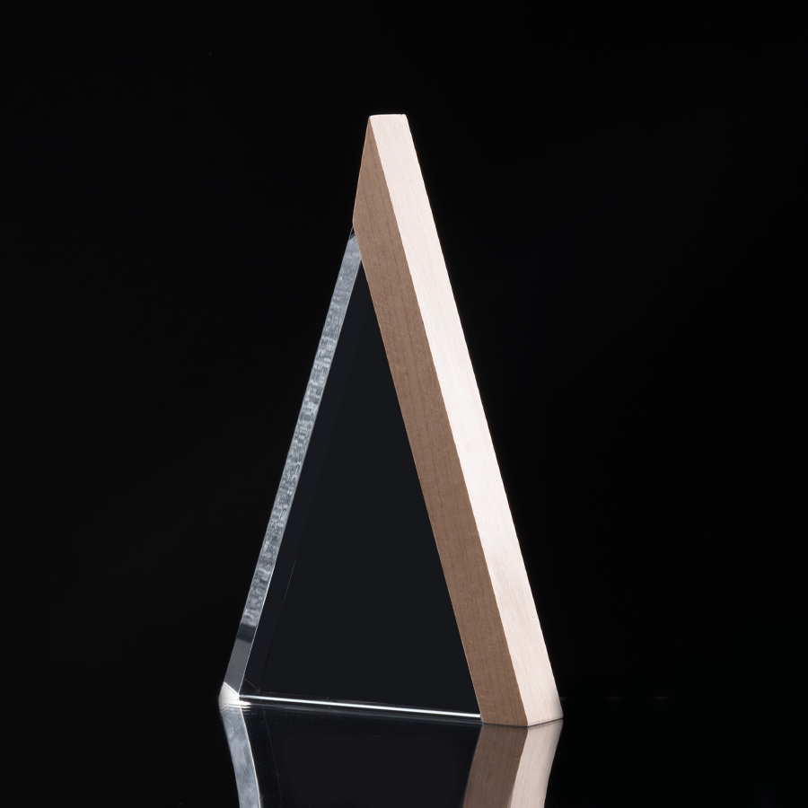 Trofeo Galvano de Madera y Cristal 
