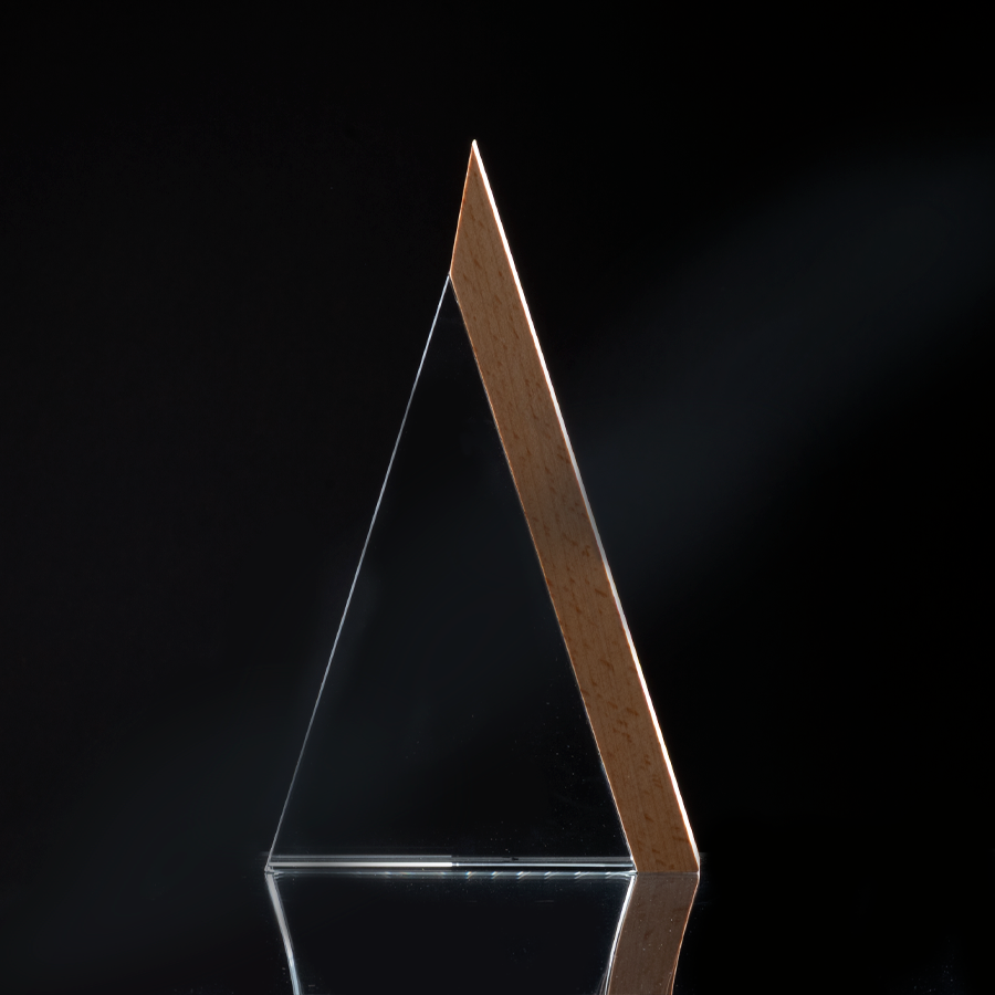 Trofeo Galvano de Madera y Cristal 