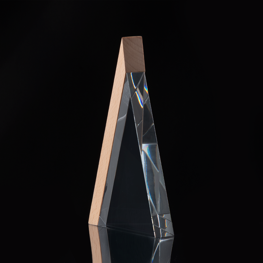 Trofeo Galvano de Madera y Cristal 
