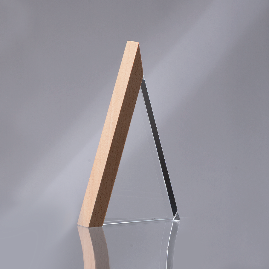Trofeo Galvano de Madera y Cristal 
